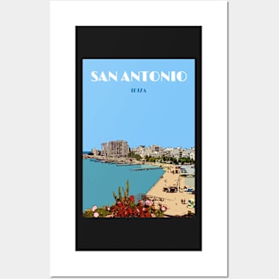 San Antonio Ibiza Vintage Travel Poster Posters and Art